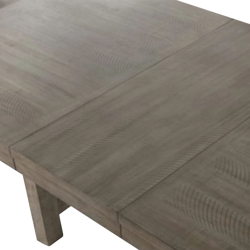 Genu 7pc Dining Table and Chair Set, 66-84 Extendable Top, Gray Fabric - Benzara