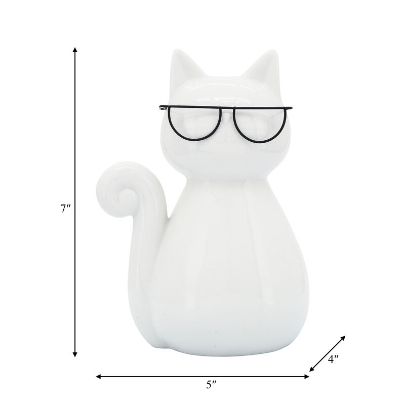 Cat with Glasses Figurine