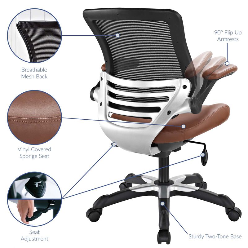 Modway Furniture - Edge Vinyl Office Chair image number 7