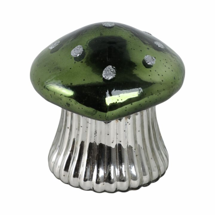 6" 12 Oz Cypress & Musk Mushroom Candle, Green
