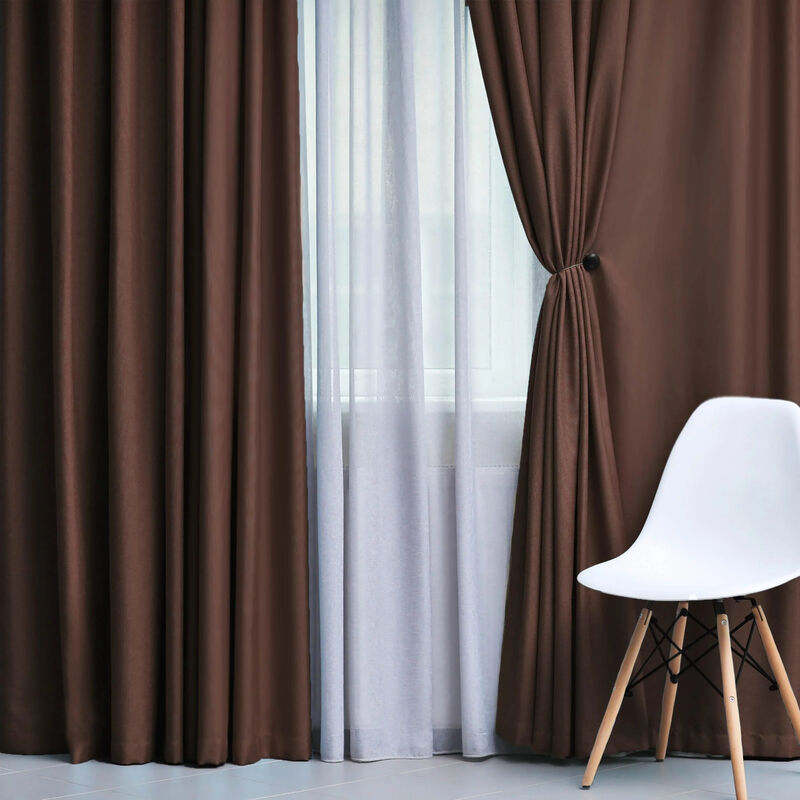 Set of 2 Solid Room Darkening Curtains &ndash; Durable & Machine Washable image number 2