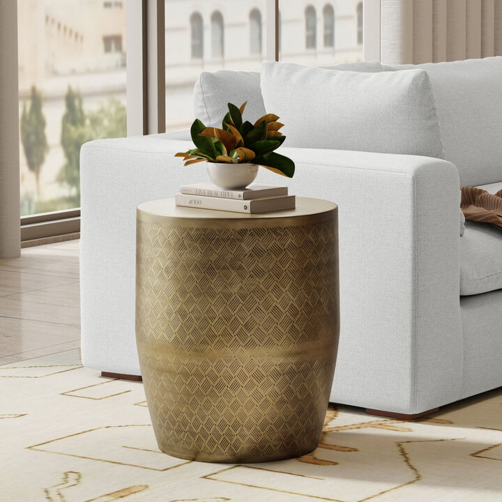 Simpli Home Johnsen 18 inch Cross Hatch Pattern Accent Table