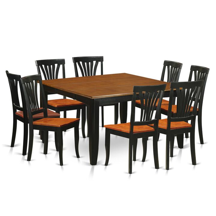 9 PC Dining room set-Dining Table and 8 Wooden Dining Chairs