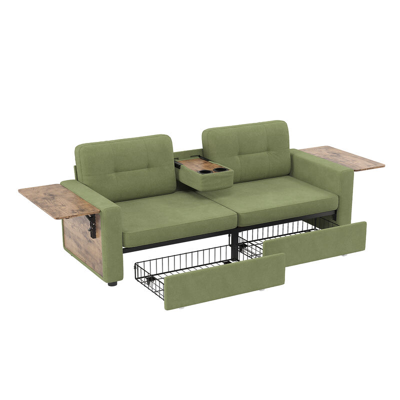 Pismeg  Pull-Out Storage Drawers Loveseat image number 9