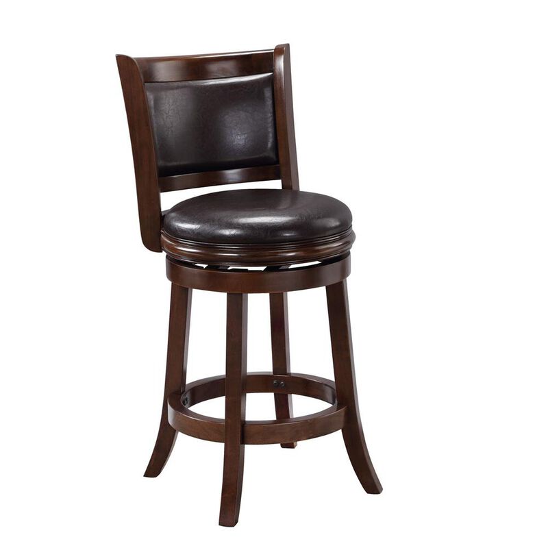 Boraam Augusta Swivel Counter Stool - Cappuccino/Dark Brown Faux Leather