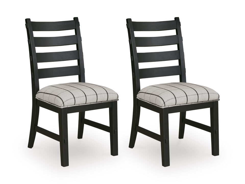 Ridgester Ladder Back Side Chair Set of 2 in Black