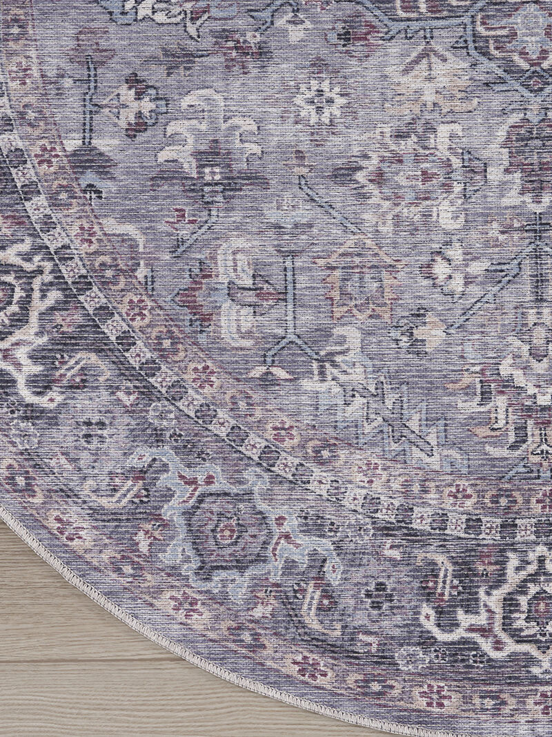 Machine Washable Series 1 SR104 Gray 5'3" x Round Rug