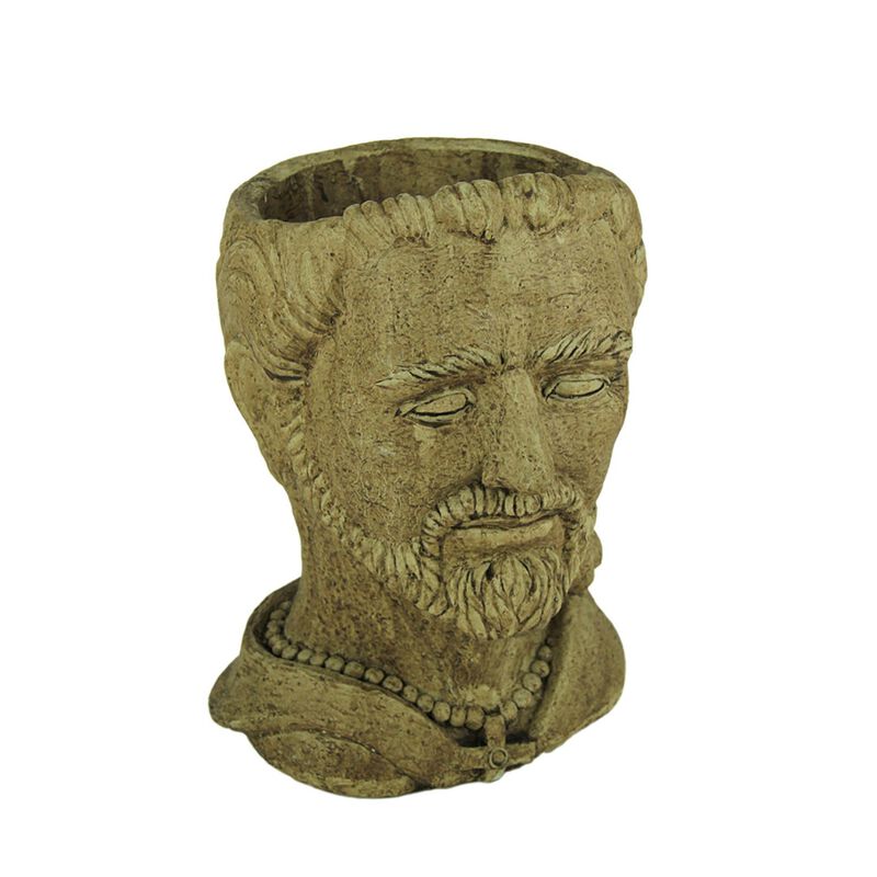 Designer Stone Driftwood Grey St Francis Head Concrete Planter image number 0
