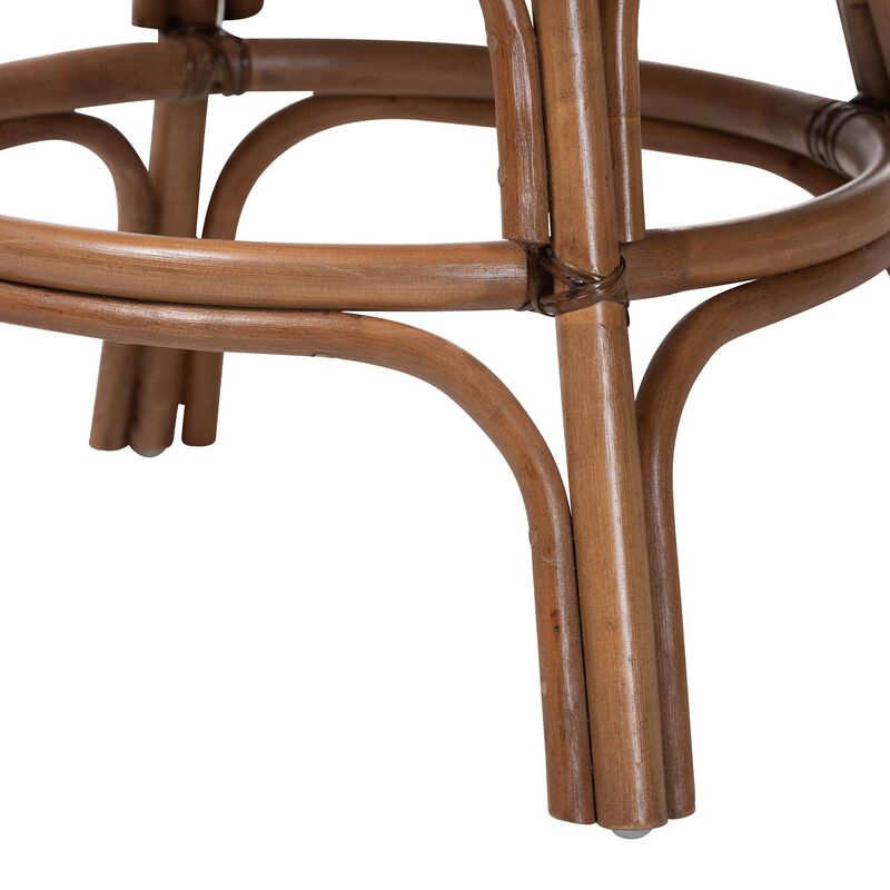 bali & pari Bella Swivel Rattan Counter Stool with Cushion - Handwoven Wicker Kitchen Island Seating with Backrest and Footrest, Coffee Bean image number 5