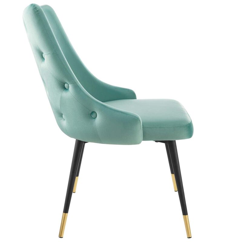 Modway Adorn Tufted Performance Velvet Accent, Dining Side Chair - Set of 2, Mint image number 4