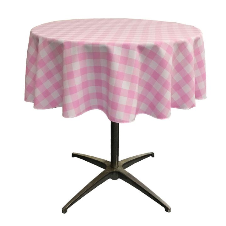 Polyester Checkered Round Tablecloth 58 Inch for Everyday Dining Use