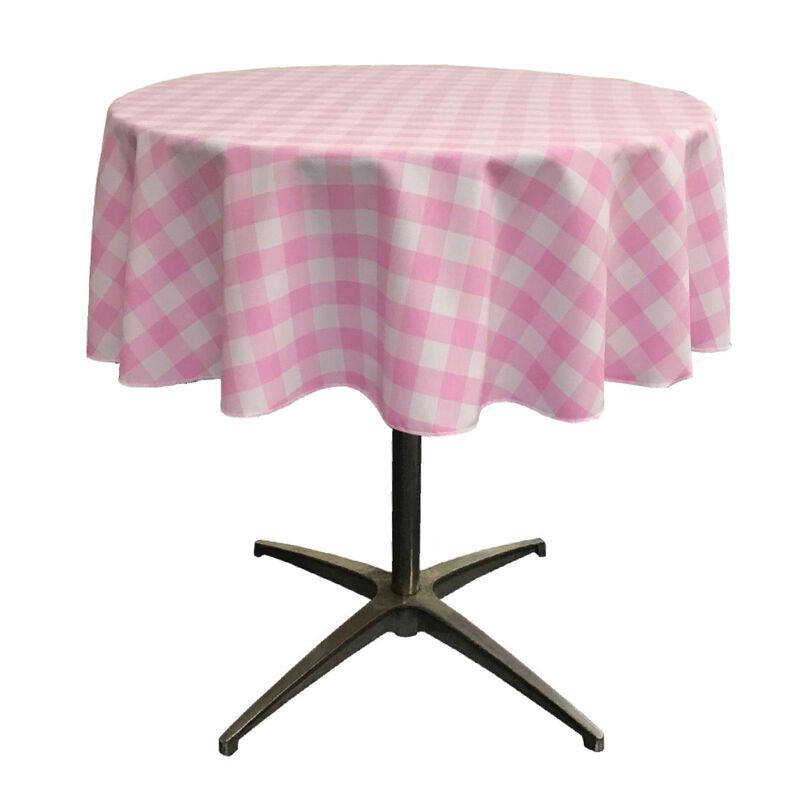Polyester Checkered Round Tablecloth 58 Inch for Everyday Dining Use image number 0