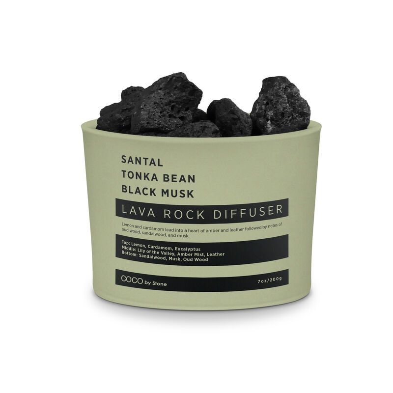 Lava Rock Diffuser - Santal, Tonka Bean, Black Musk