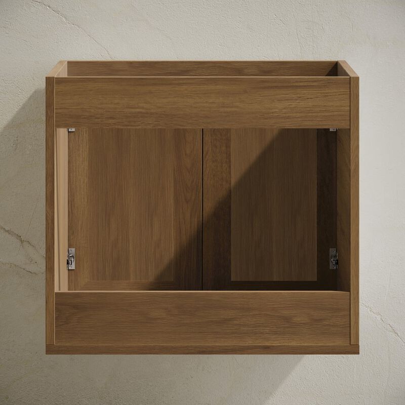 Classe 24" Wall-Mounted Bathroom Vanity in Brown Oak without Sink Top image number 4