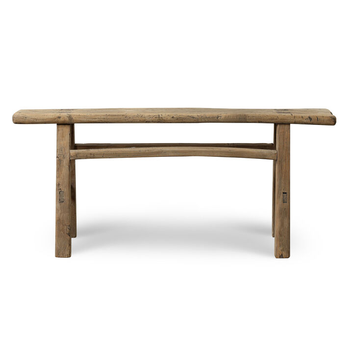 Vintage Solid Entryway Bench in Weathered Natural