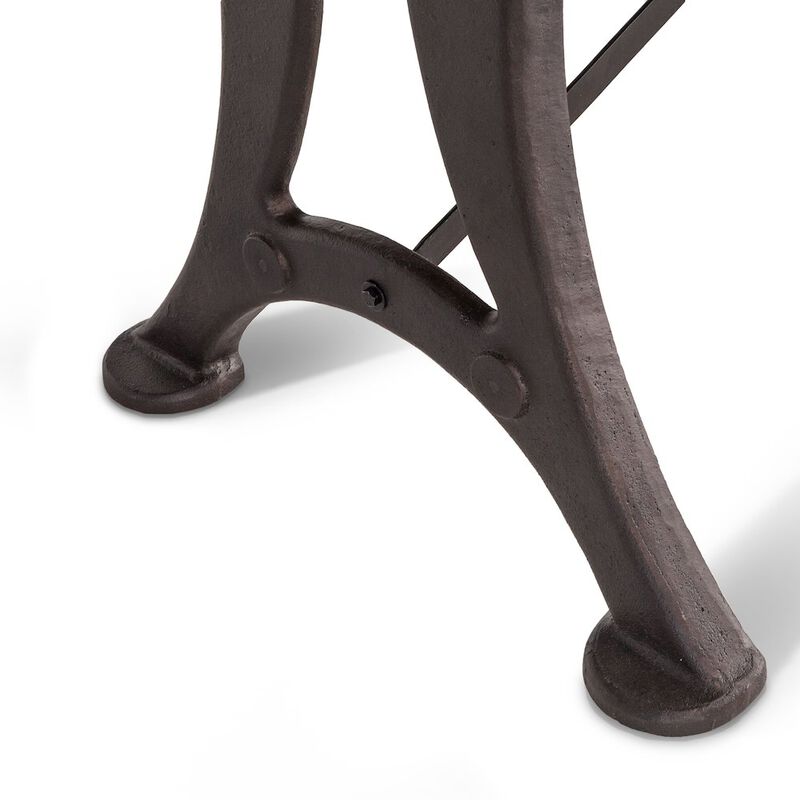 World Interiors Blayne 72-Inch Live Edge Dining Table with Antique Zinc Base