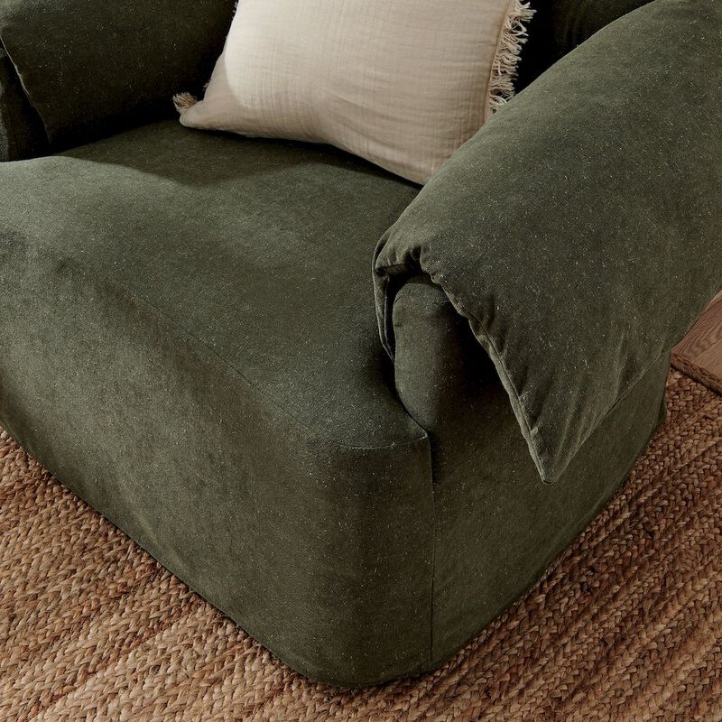 Lark Slipcovered Fabric Oversized Armchair image number 8