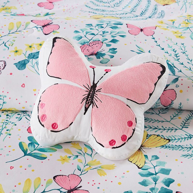 Gracie Mills Ysolde Butterfly Dreams 4-Piece Comforter Set for Kids