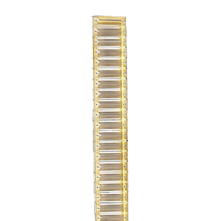 Lizy 62 Inch Floor Lamp with Crystal, LED Metal Frame, Nickel Finish - Benzara