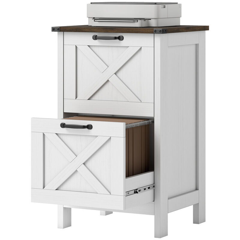 Hivvago Rustic 2-Drawer Vertical Filing Cabinet for Home or Office image number 0