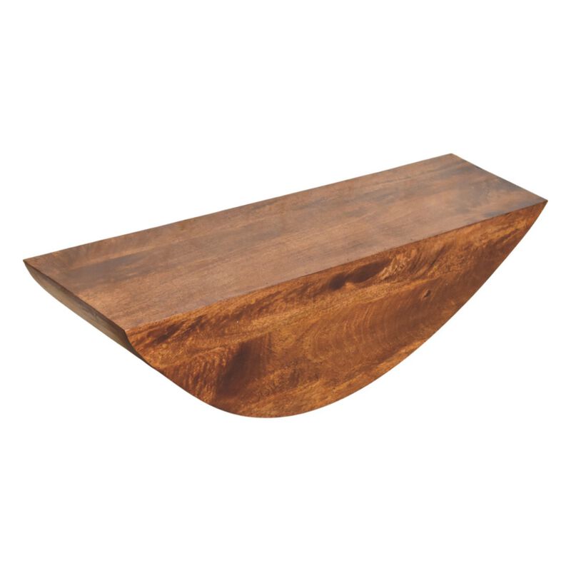 Artisan Furniture Solid Wood Crescent Floating Wall Shelf