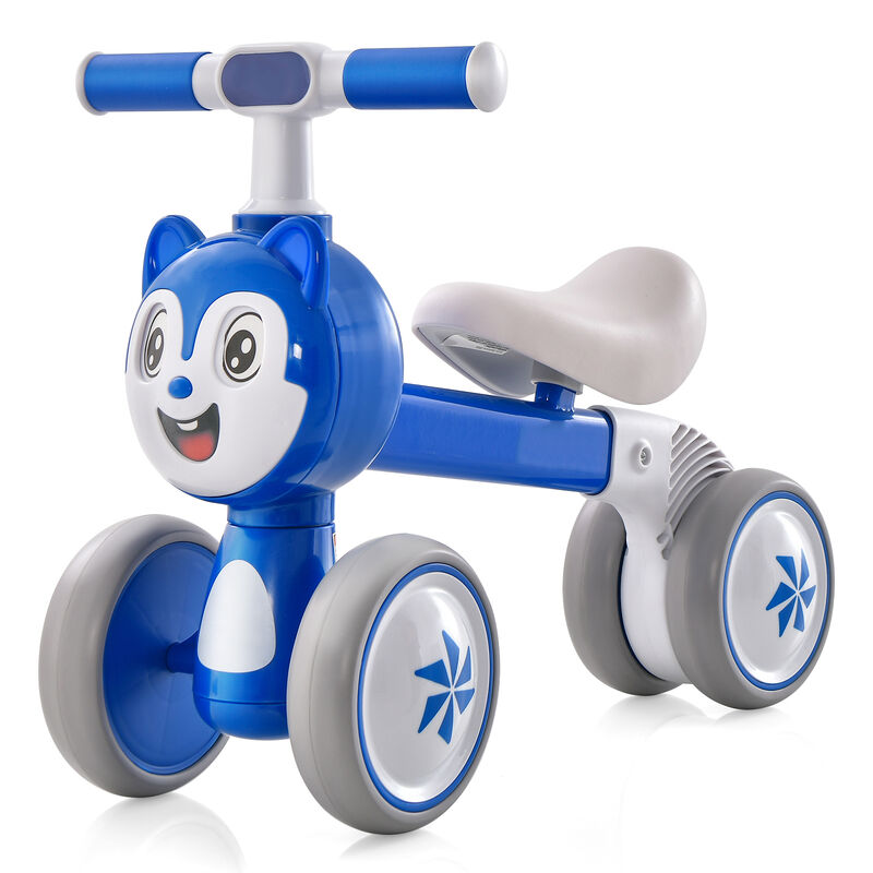 Infant Balance Bike with 4 Wheels No Pedal Design for Early Riding Skills-Blue image number 0