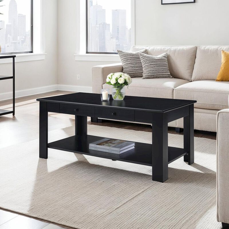 Convenience Concepts Designs2Go 2 Drawer Baja Coffee Table with Shelf