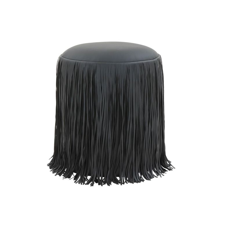 Shag Me Ivory Performance Vegan Leather Ottoman image number 0