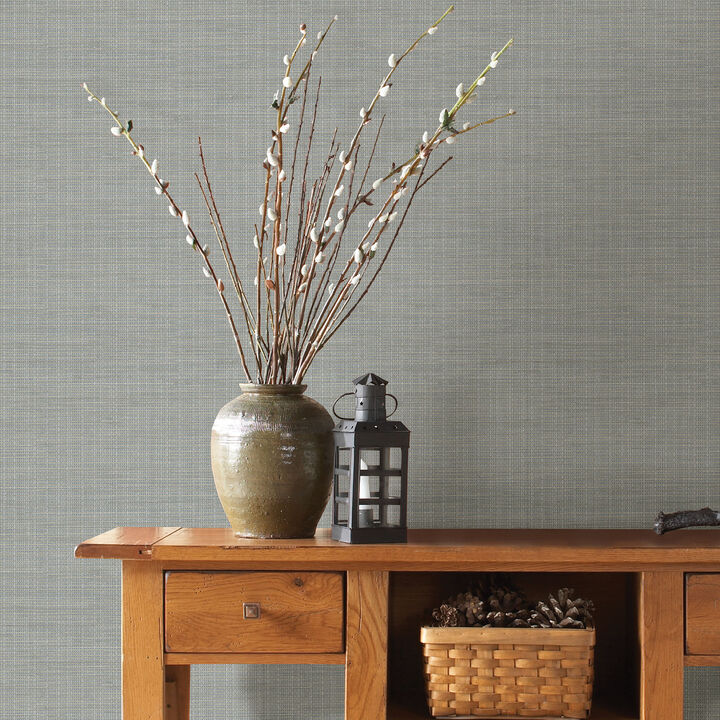Kent Grey Grasscloth Wallpaper