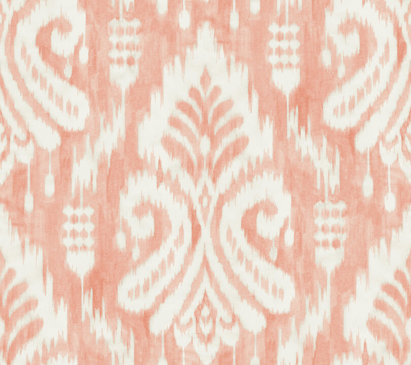 Hawthorne Ikat Coral Wallpaper