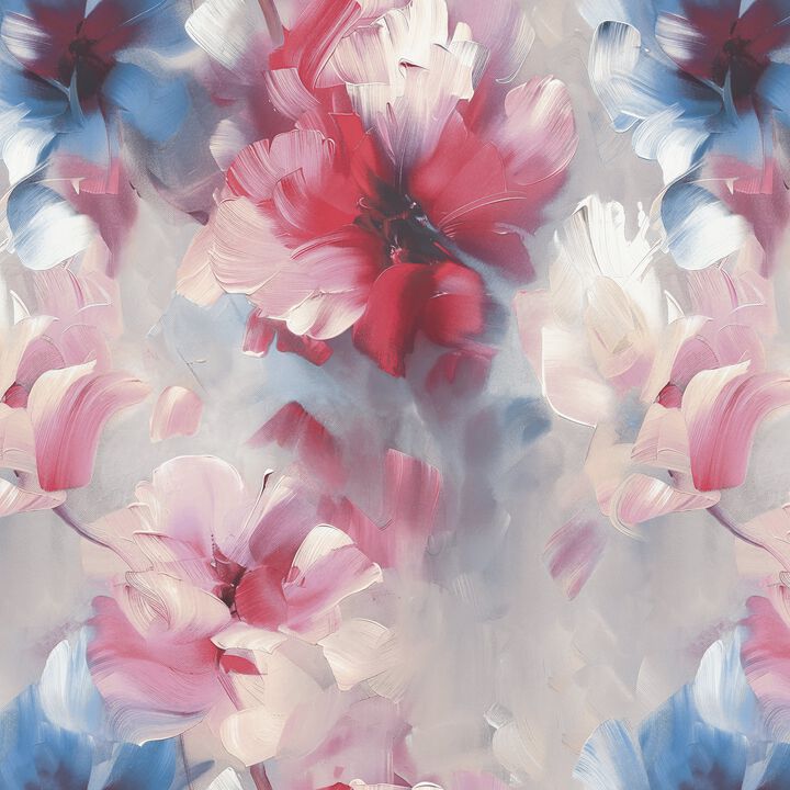 Very Classical Floral All-over Blue Wallpaper VE3004
