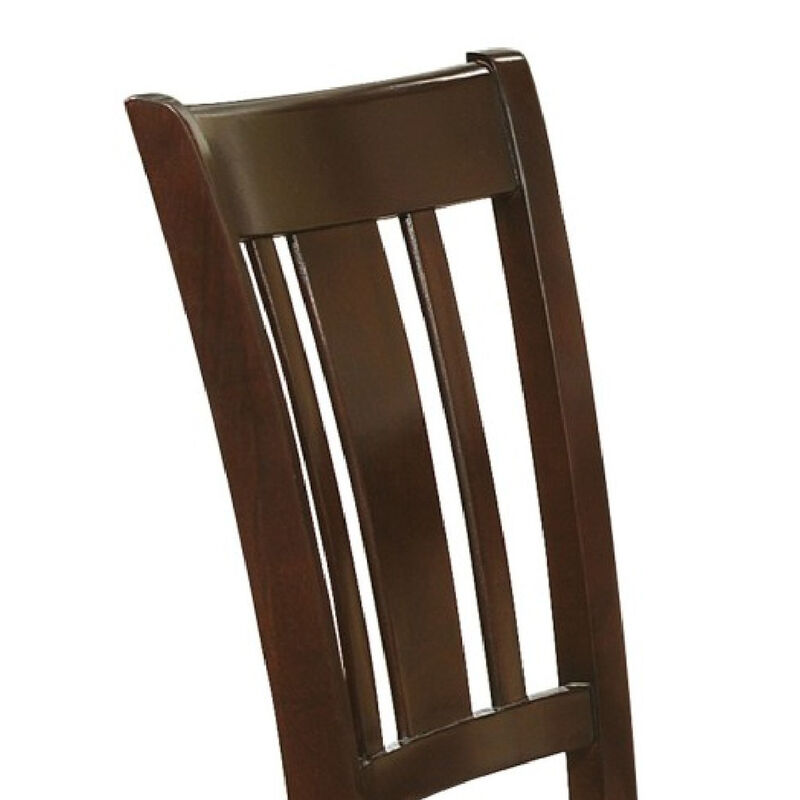 Fabric Upholstered Slated Back Side Chair, Espresso & Light Brown (Set of 2) image number 2