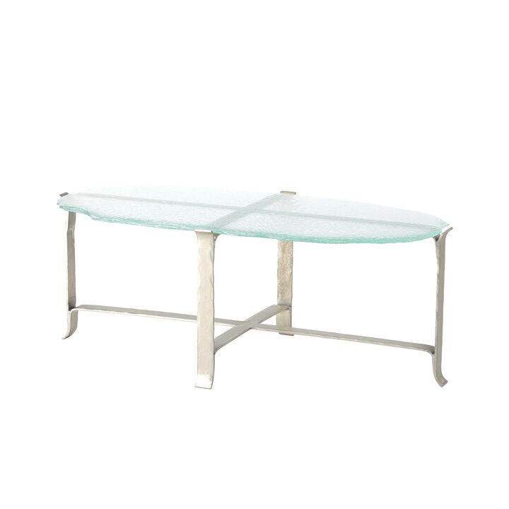 Melting Glass Cocktail Table- Silver