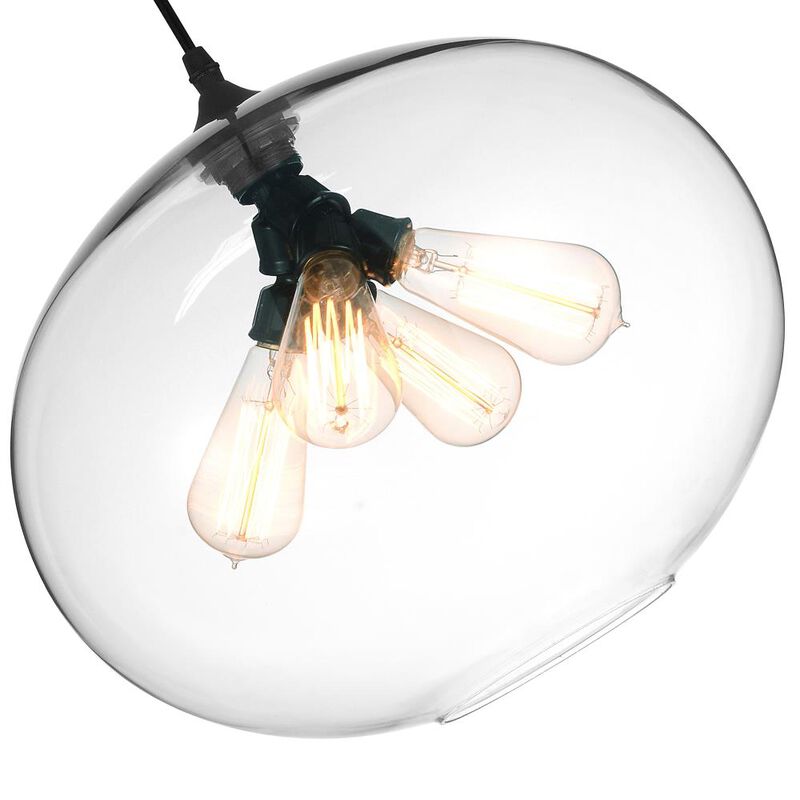 Glass 4 Light Down Pendant With Clear Finish