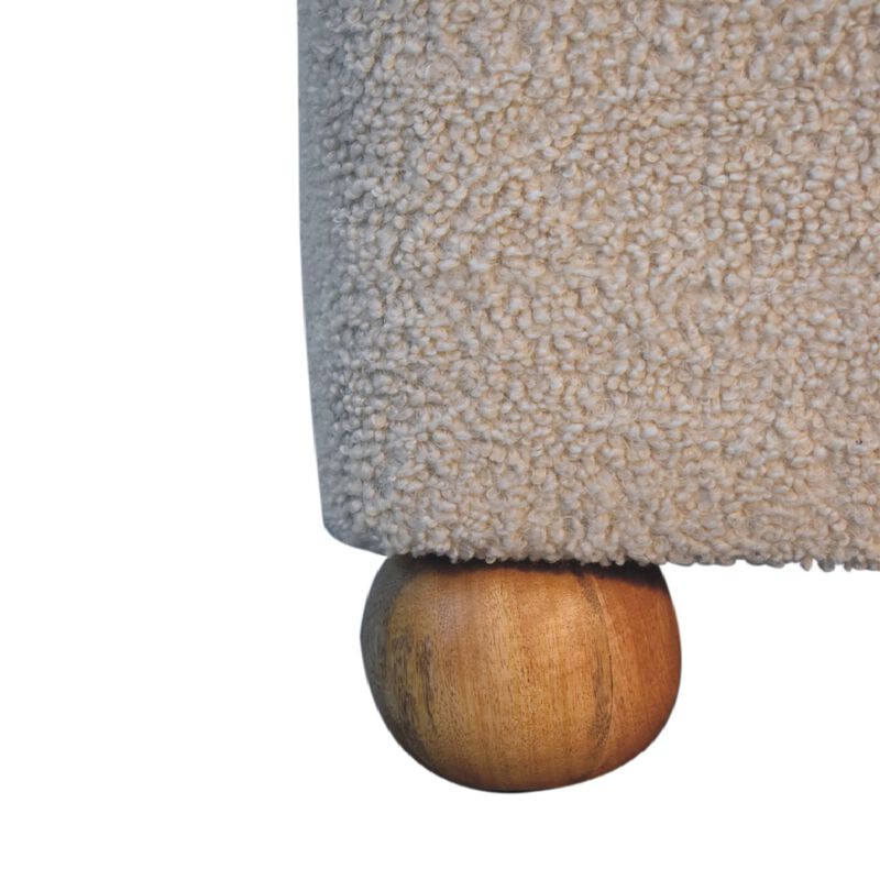 Serenity  Solid Wood Footstool Boulce Fabic  with Ball Feet