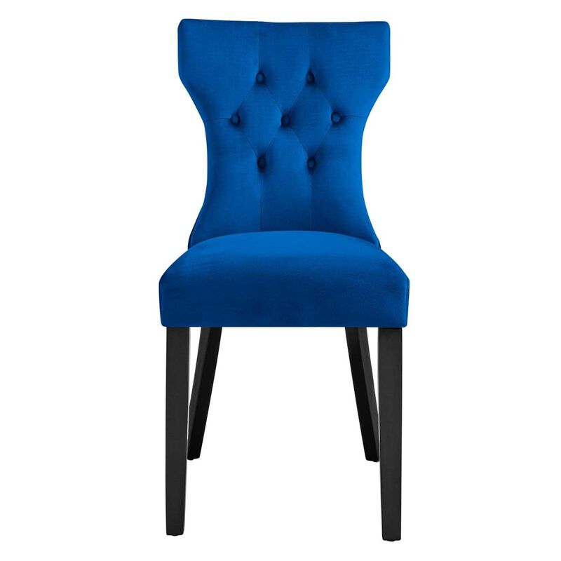 Modway Silhouette Velvet Set of 2 Dining Chairs with Navy Finish EEI-5014-NAV image number 4