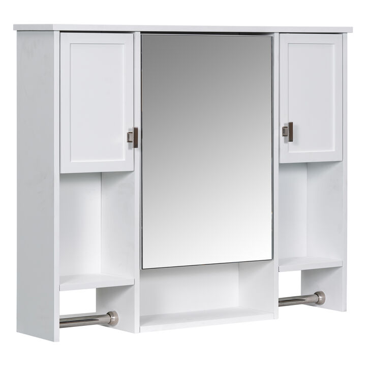 ELEMENT ACE Modern Wall Mounted Bathroom Storage Cabinet with Mirror and Towel Bar