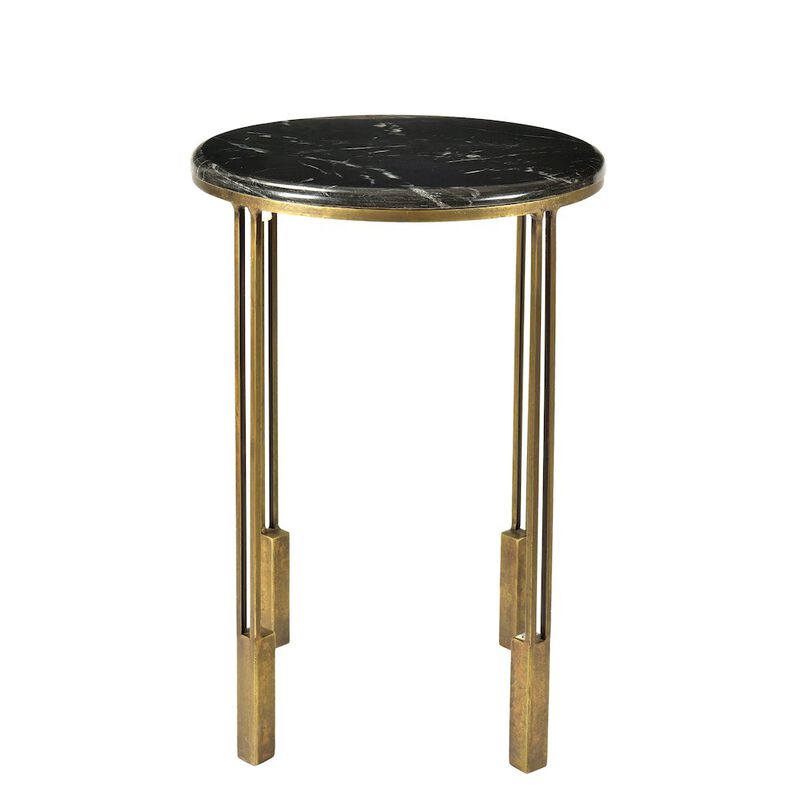 Modern Orlando Agua Occasional Table with Marble Top