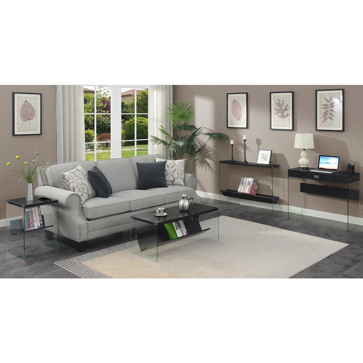 Convenience Concepts SoHo Glass Coffee Table with Shelf