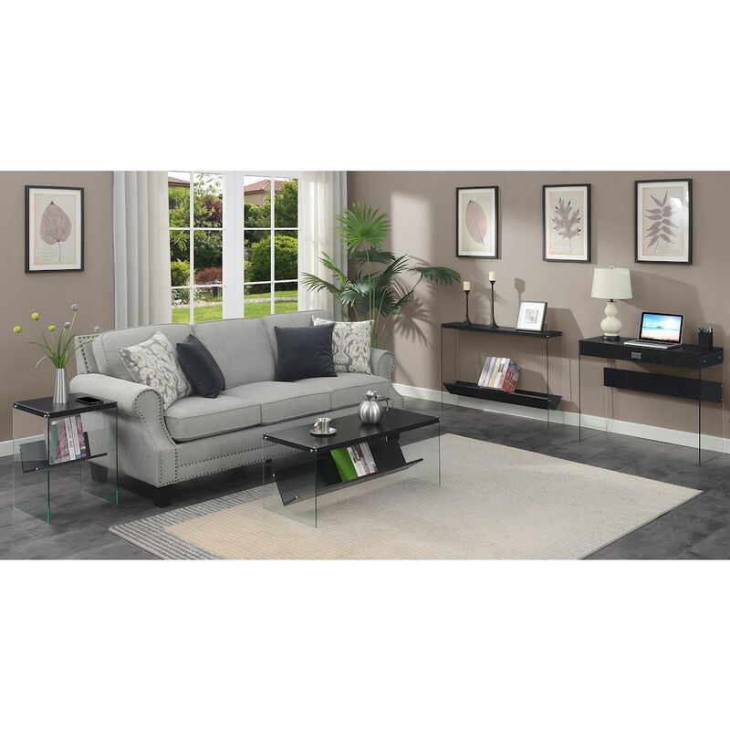 Convenience Concepts SoHo Glass Coffee Table with Shelf