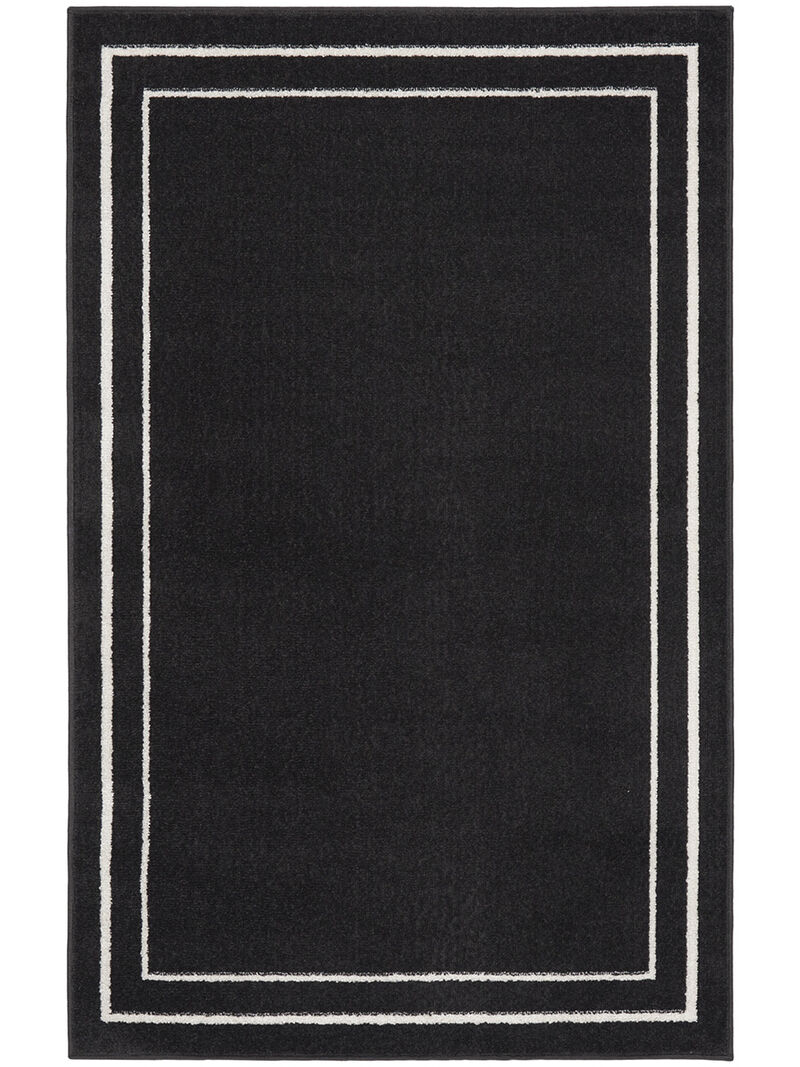 Nourison Essentials NRE02 Black/Ivory 3' x 5' Rug
