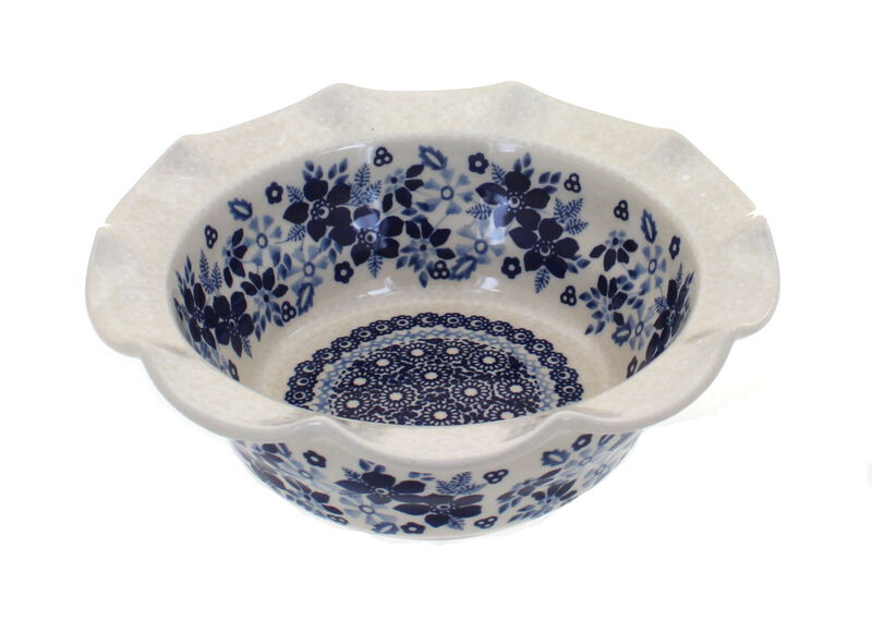 Blue Rose Polish Pottery Christiana Small Scallop Serving Dish