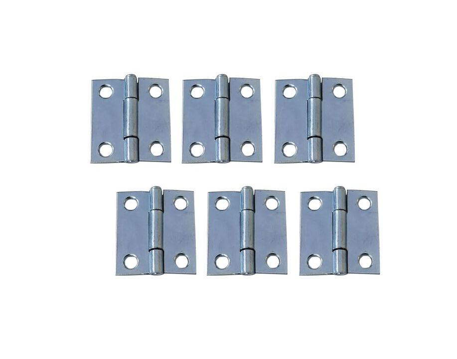 QCAA Narrow Butt Utility Hinge, Swaged, with Removable Loose Pin for Cabinet Door or Box Hinge, 1-1/2 x 1-1/2 x 1.4mm, Zinc