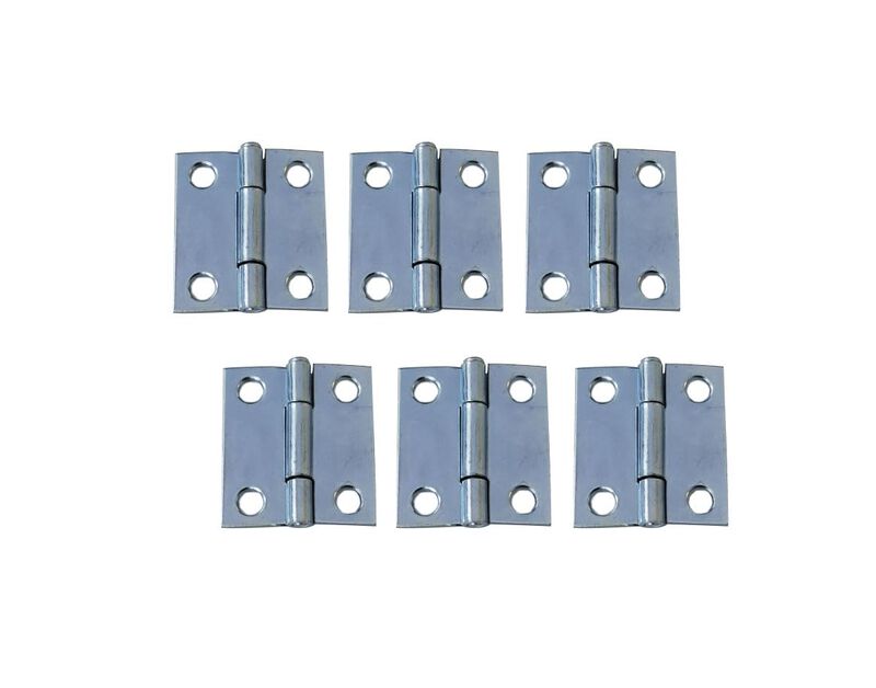 QCAA Narrow Butt Utility Hinge, Swaged, with Removable Loose Pin for Cabinet Door or Box Hinge, 1-1/2 x 1-1/2 x 1.4mm, Zinc