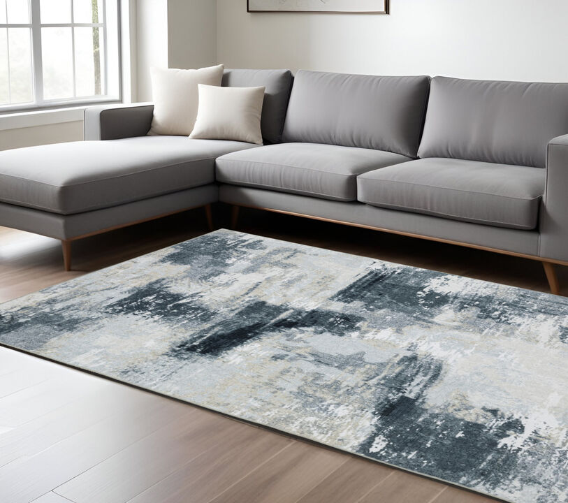 HomeRoots Abstract Distressed Area Rug