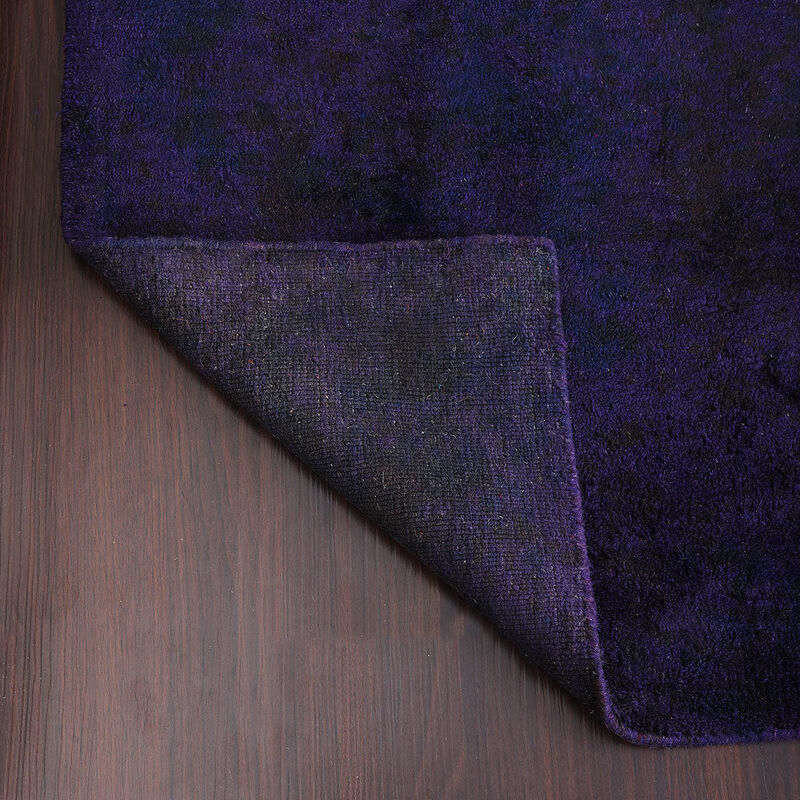 RUGSOTIC CARPETS HAND KNOTTED LOOM SILK ECO-FRIENDLY AREA RUGS  - Purple Color, Plain Solid Design, High Pile Thick Handmade Anti Skid Area Rugs for Living Room, Bed Room (LS0111) image number 7