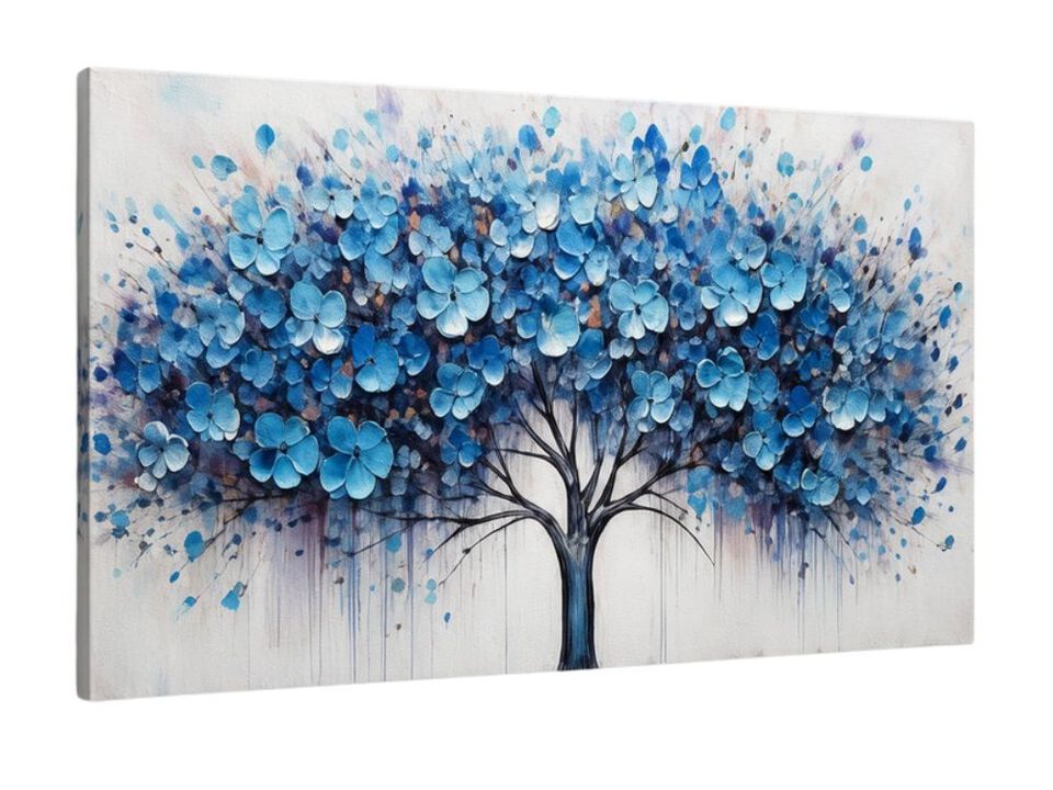 Tree Life Wall Art Bedroom Blue Decor Living Room 20 X 40 Inch