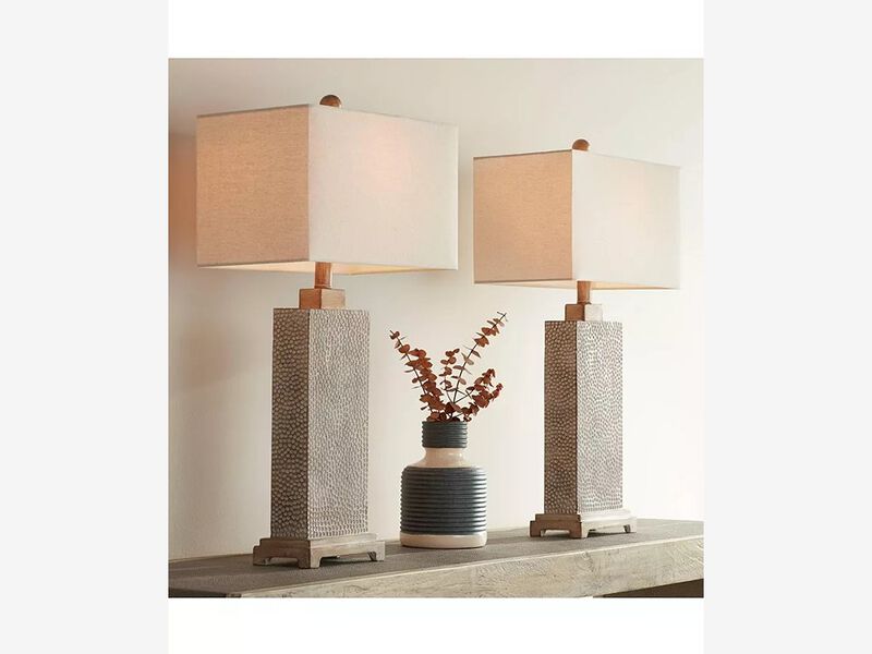 Caldwell Rustic Farmhouse Table Lamps Tall Set of 2 image number 1
