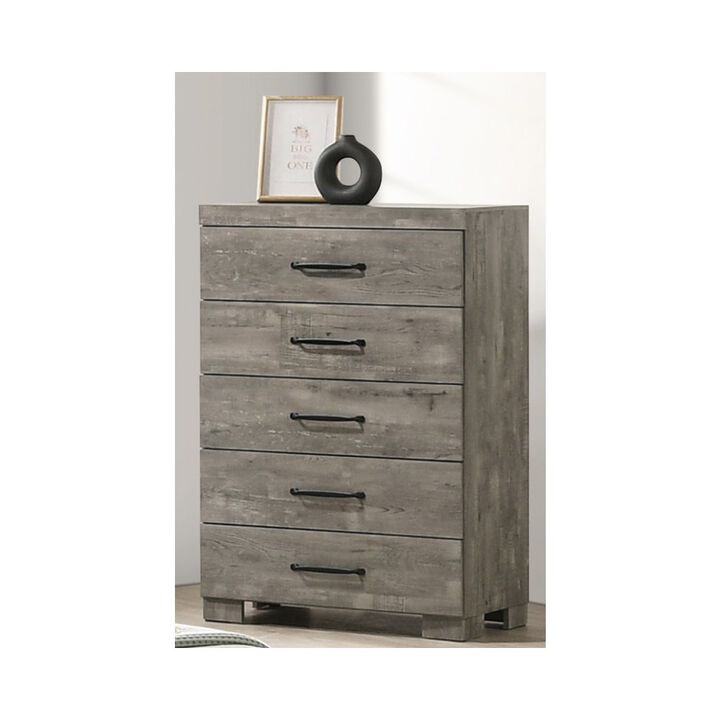 Best Quality Furniture Modern 5-Drawer Chest In Antique Gray Color
