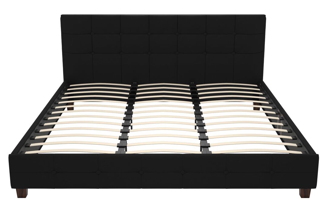 Ryder Black Linen Upholstered Bed